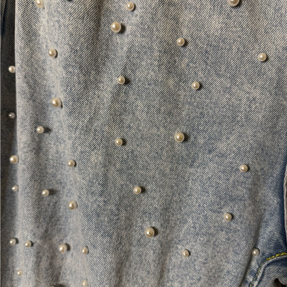 Jeans with pearl embellishments all over the front. EUC No maker tag. XXL